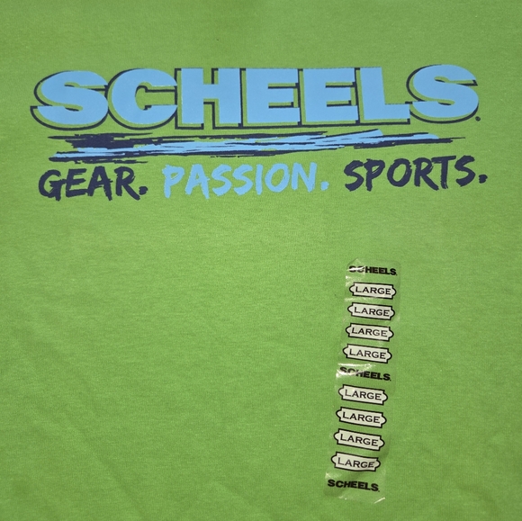 New Scheels Youth Large green Gear passion sports tshirt 100% cotton short sleev - Picture 6 of 10